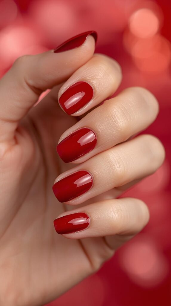 1. Classic Red Valentine Nails