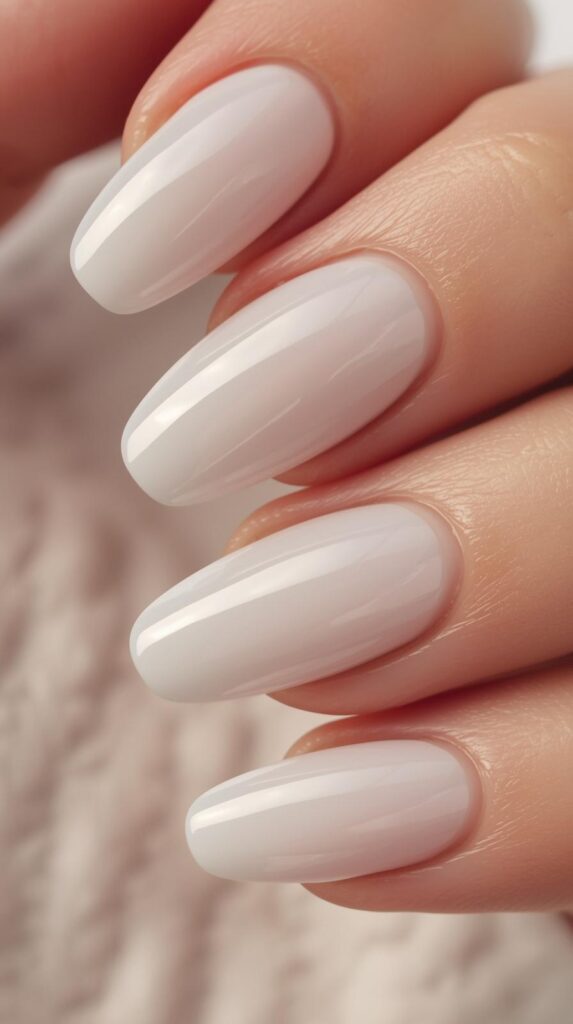 1. Milky White Reset Nails