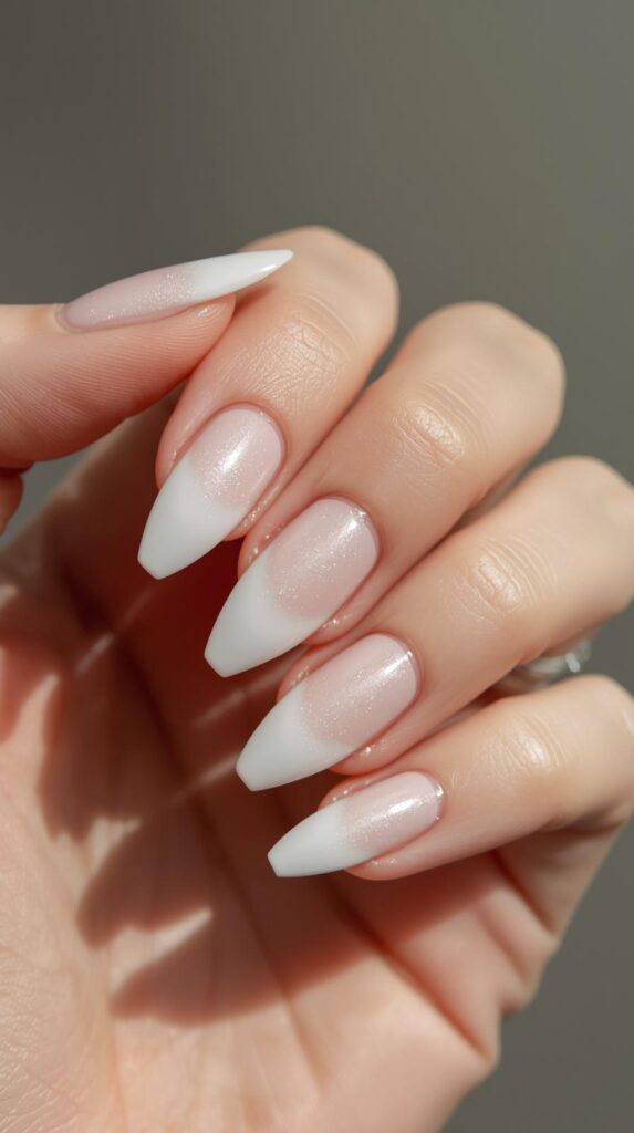 1. Milky White Transitional Nails