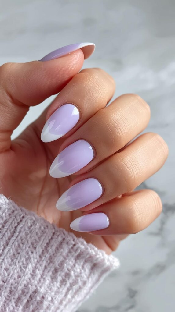 10. Pale Lavender Transition Nails