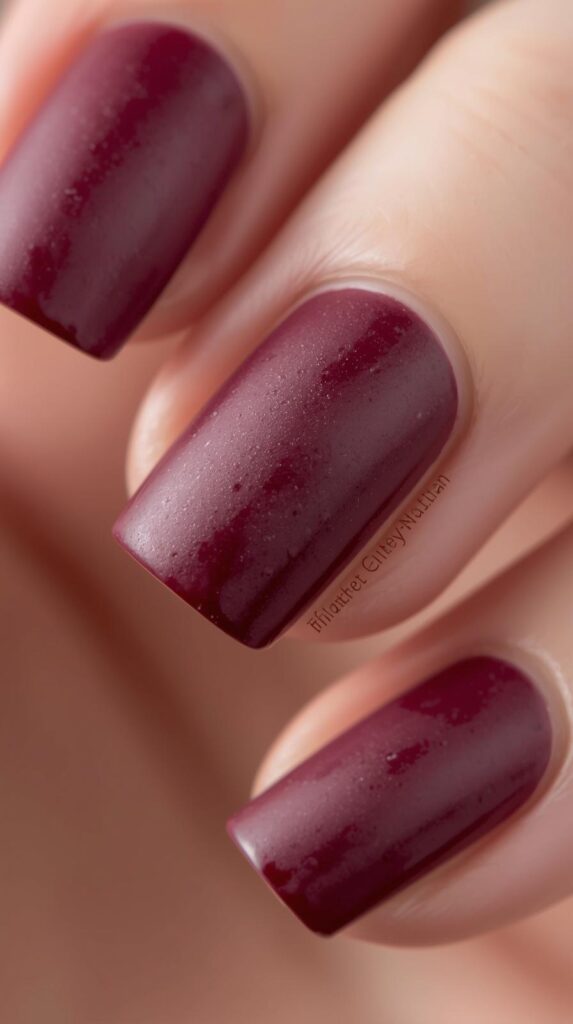 12. Deep Berry Soft Finish Nails