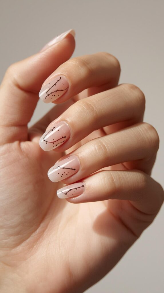 12. Sheer Nails with Micro-Dots or Minimal Art