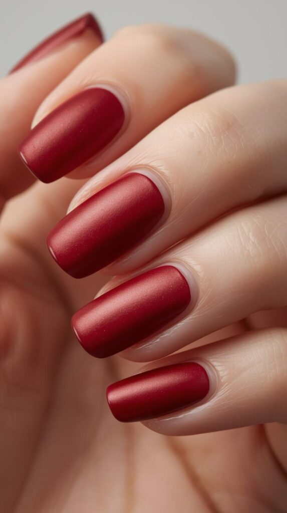 13. Classic Red Toned-Down Nails