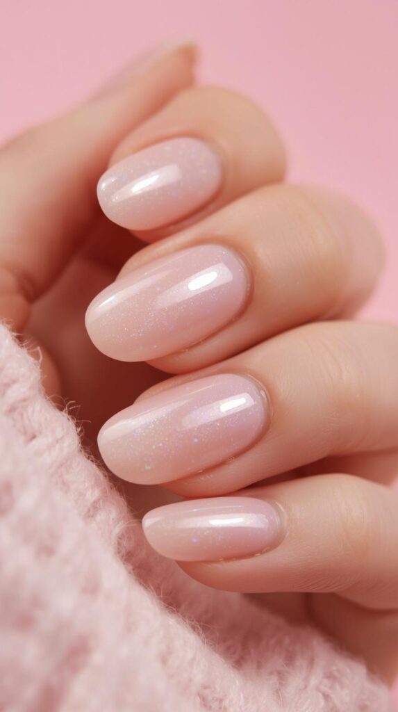 13. Glazed Sheer Nails (Hailey Bieber-Inspired)