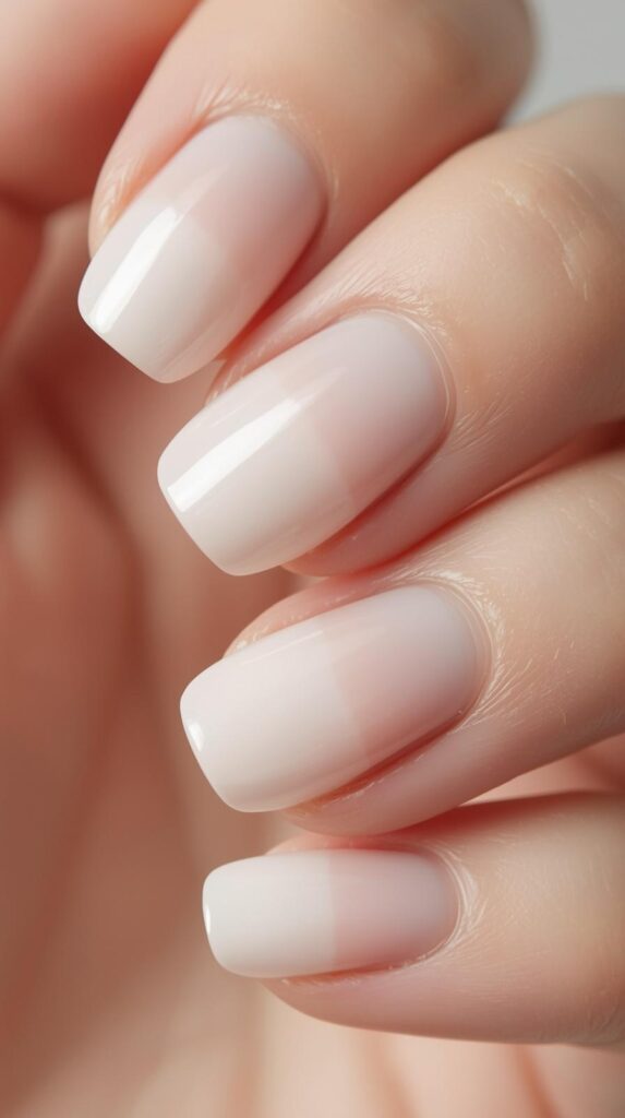 2. Milky White Sheer Nails