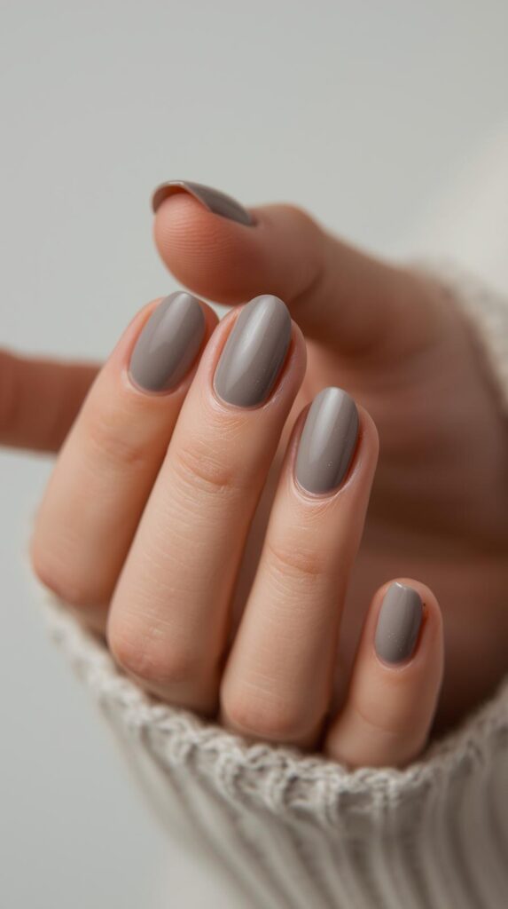 3. Muted Grey Neutral Nails