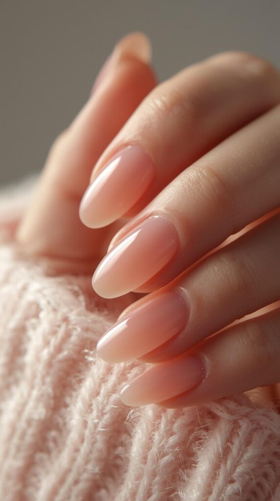 3. Sheer Pink Gloss Nails