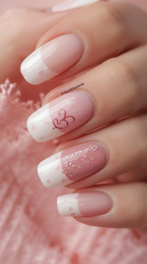 4. French Tip Ballerina Valentine Nails