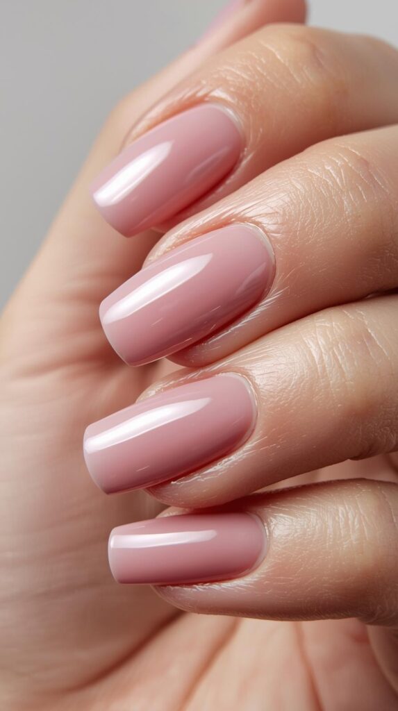4. Sheer Pink Gloss Nails