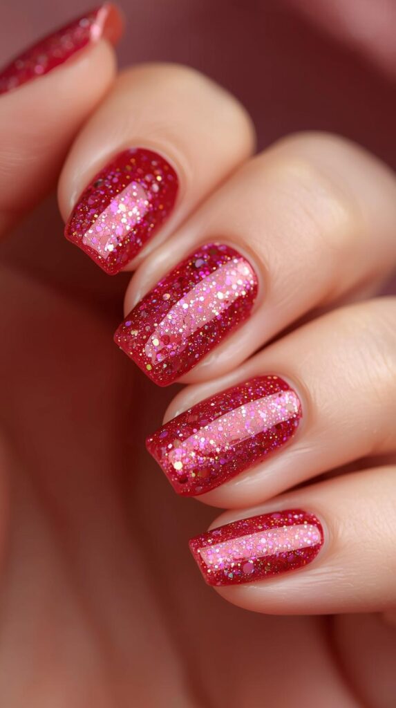 6. Glitter Valentine Nail Polish