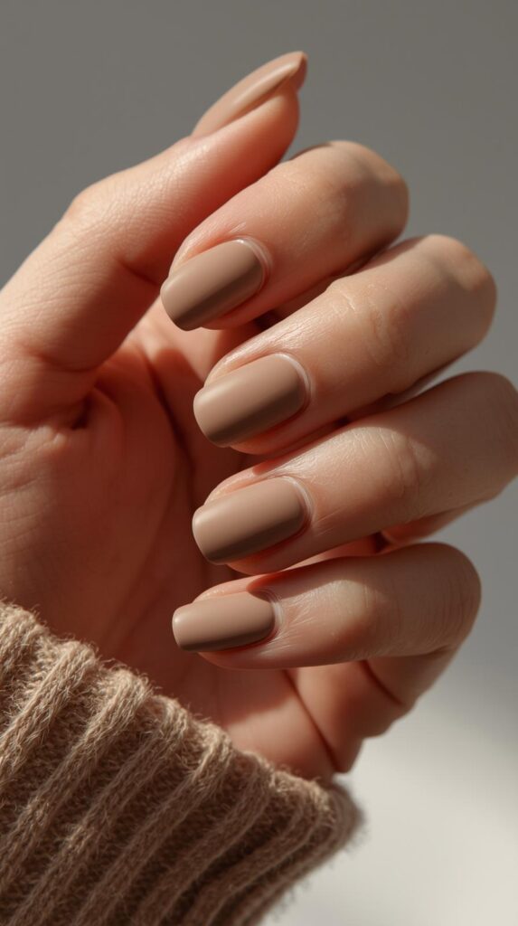 8. Matte Taupe Neutral Nails