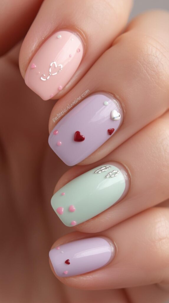 9. Pastel Valentine Ballerina Nails