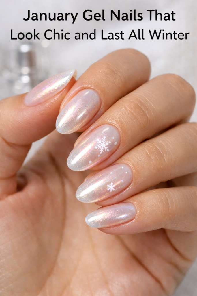 11. Minimal Snowflake Gel Nail Art