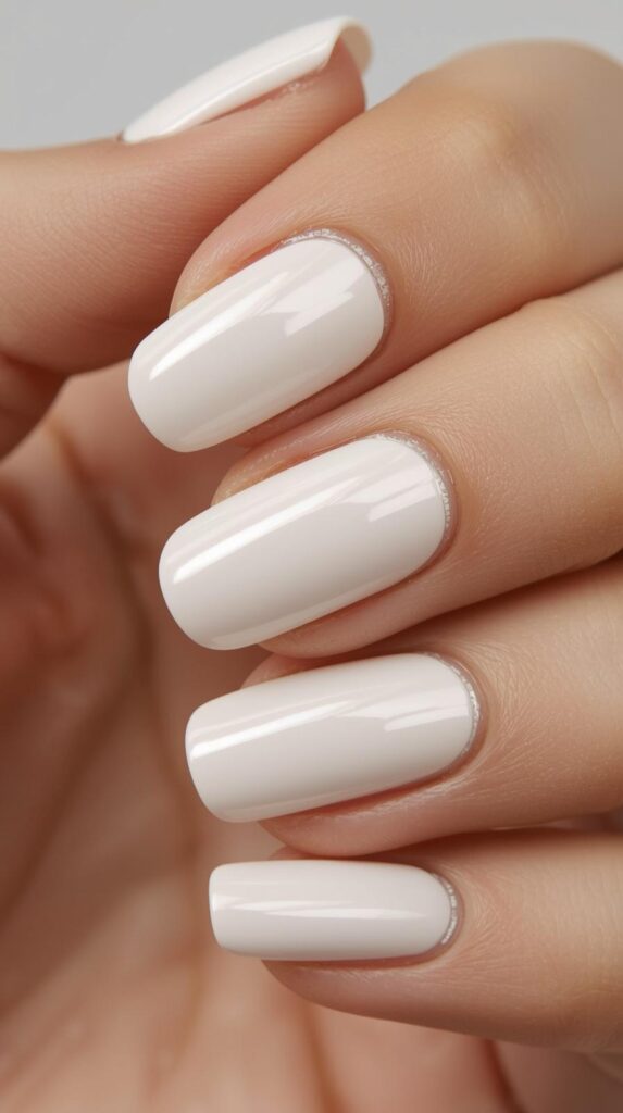 1. Milky White Gel Nails