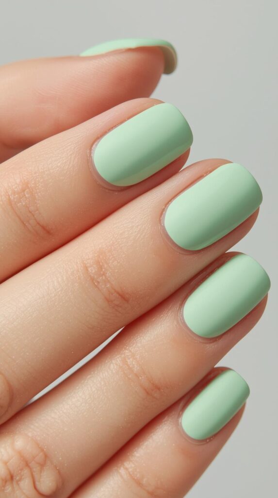 1. Soft Pastel Green Nails