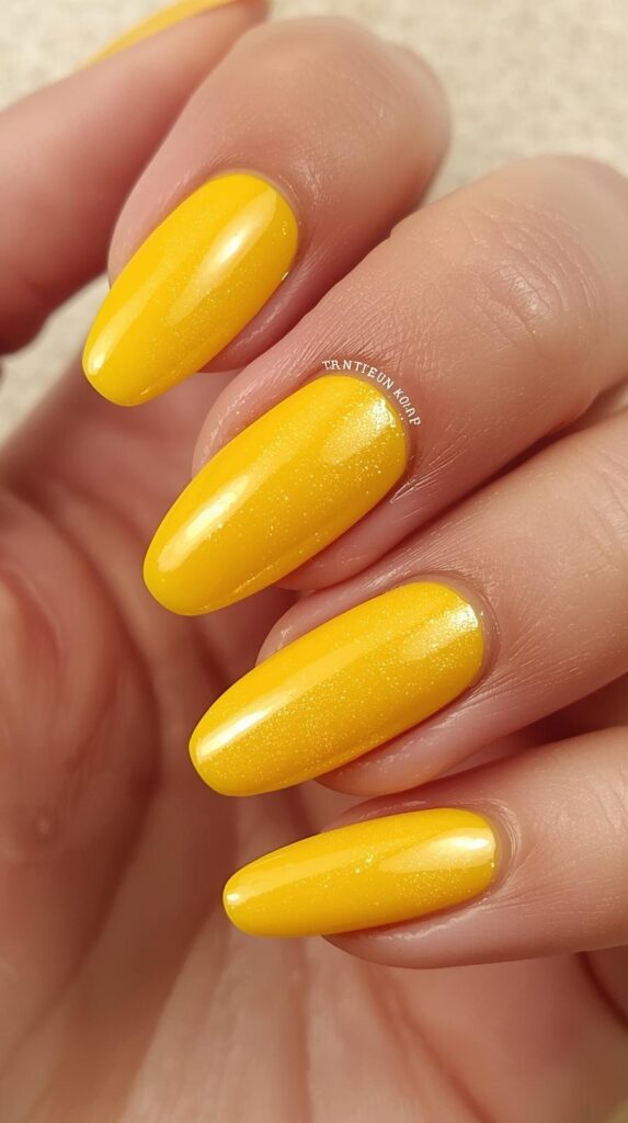 10. Yellow Acrylic Spring Nails