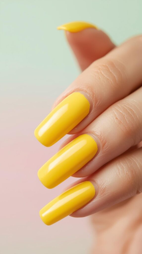 11. Simple Yellow Nails for Spring