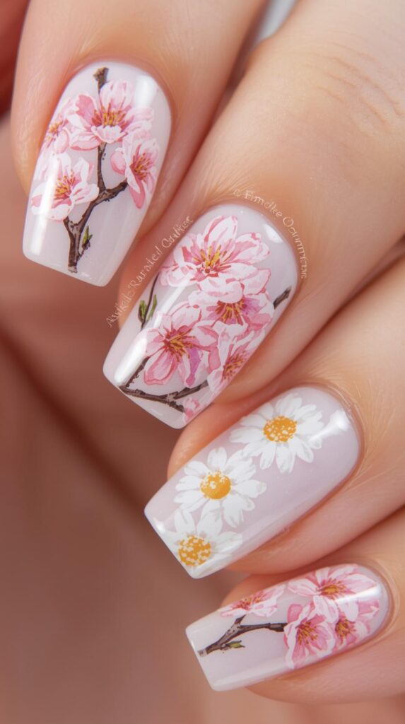 2. Floral Spring Nail Art Designs