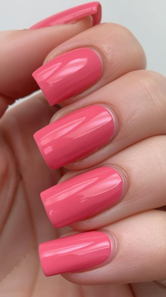 2. Pink Valentine Day Nails Square