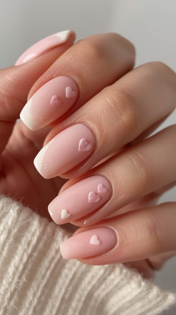 6. Minimal Valentine Nails Square