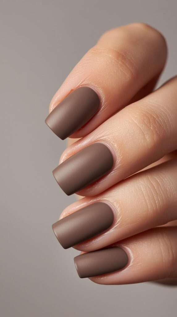 7. Matte Taupe Gel Nails