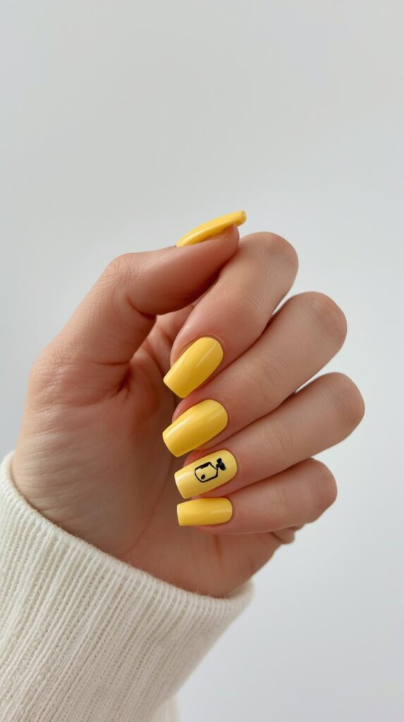 7. Minimal Yellow Nail Designs