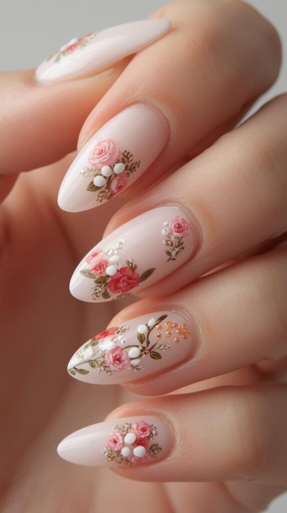 8. Almond Elegant Spring Nail Designs
