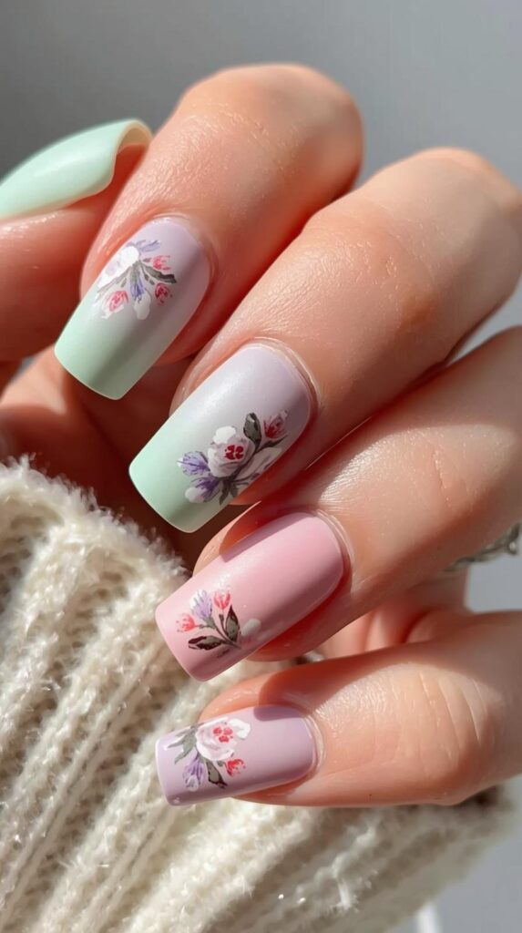 8. Matte Square Spring Nails