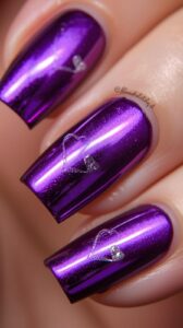 8. Purple Chrome Valentine Nails