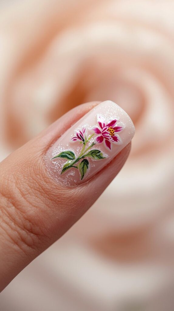 8. Tiny Flower Nail Art
