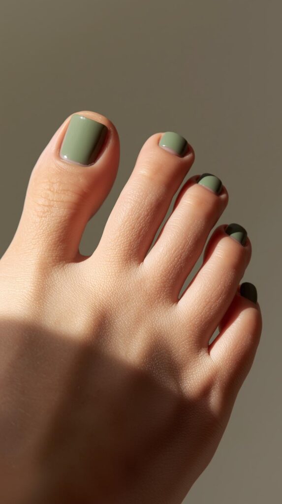 9. Sage Green Toe Nail Color
