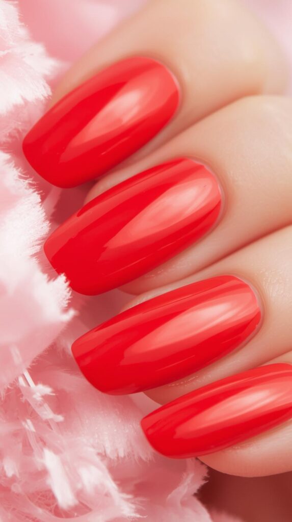 Bright Red Spring Statement Nails