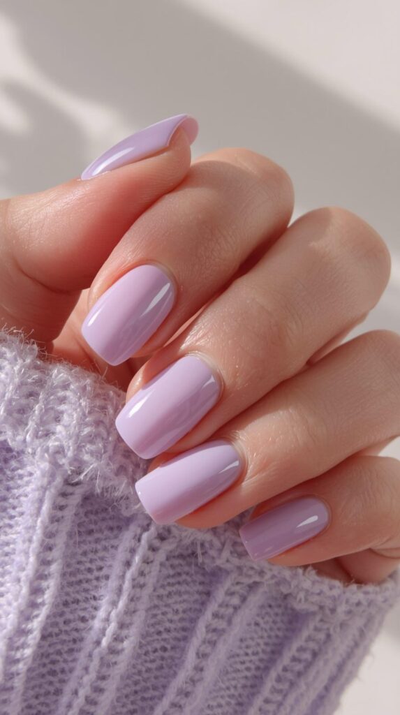 1. Soft Lavender Gloss Nails