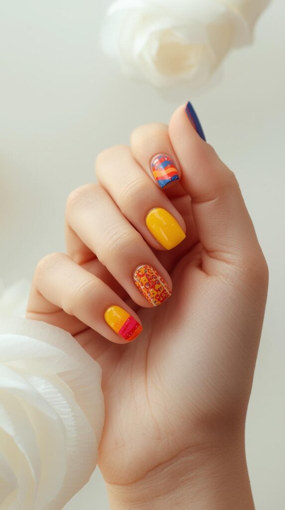 10. Nude Base with Color Pop