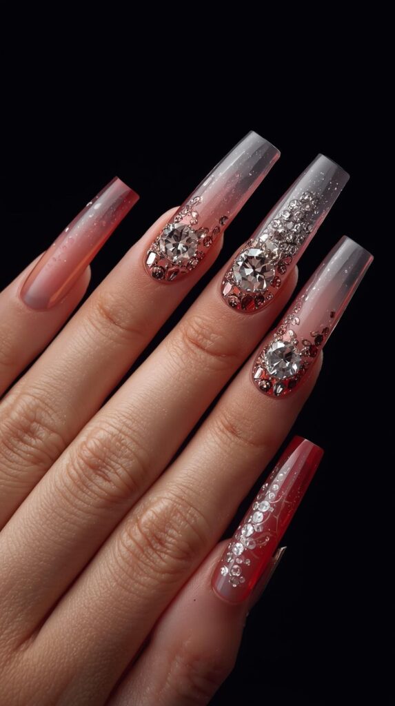 12. Coffin Glam Gel X Nails