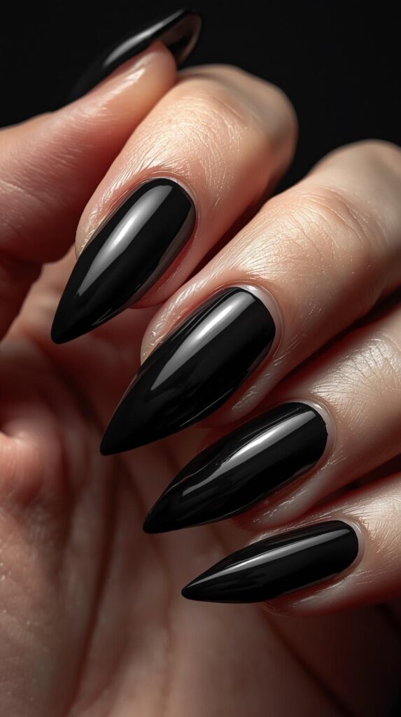 12. Glossy Black – Bold and Edgy