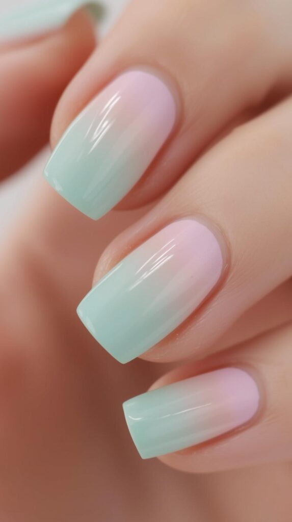 12. Soft Gradient Spring Nails