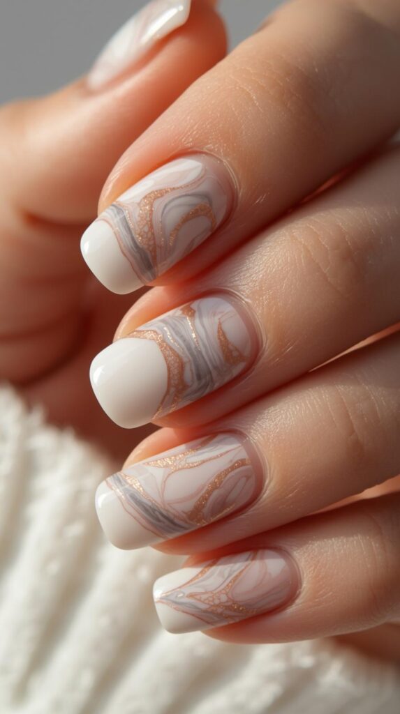 12. Soft Marble Nails