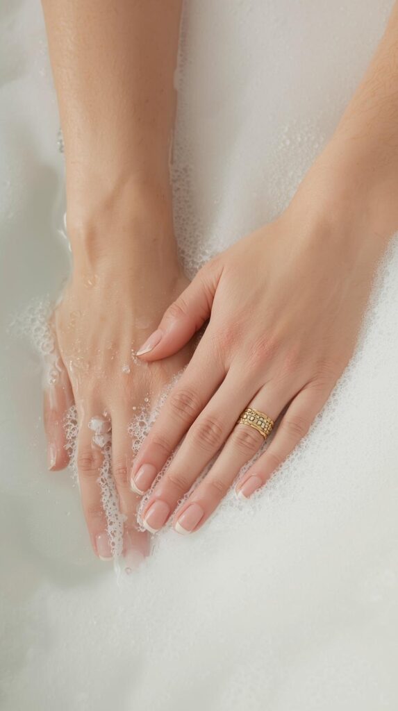 2. Short Bubble Bath Natural Nails