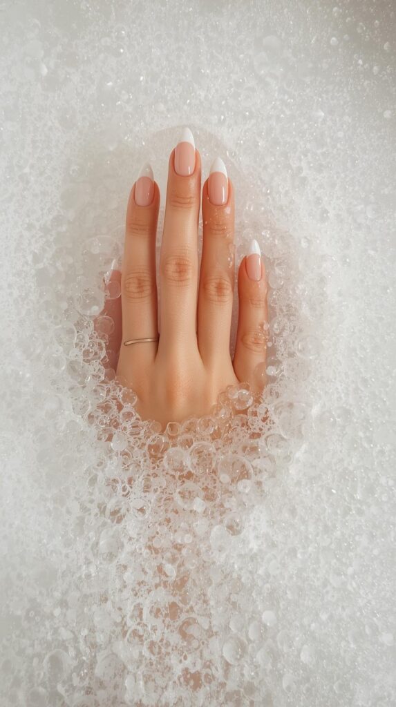 3. Almond Bubble Bath Manicure