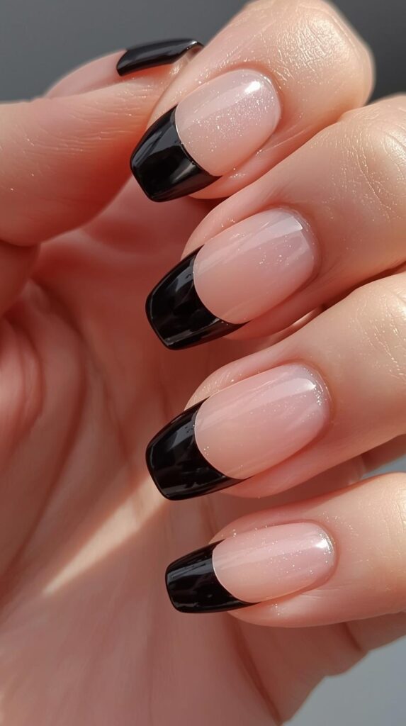 3. Black French Tips