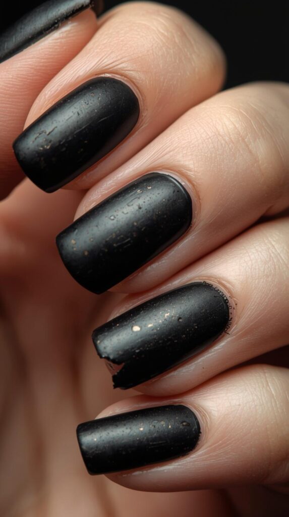 4. Black Grunge Nails