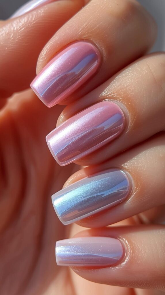 5. Chrome Pastel Nails