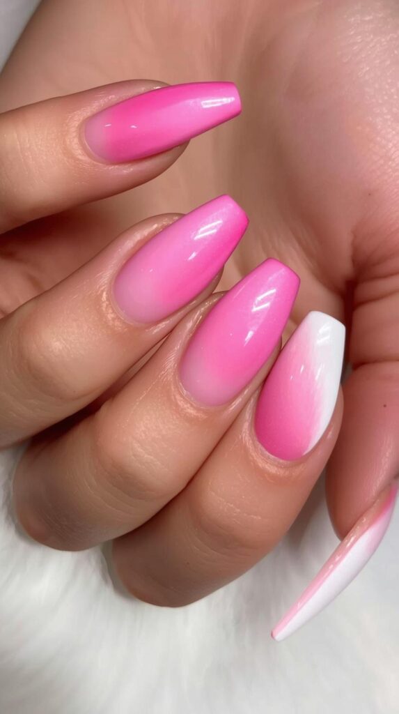 6. Pink and White Ombre Set