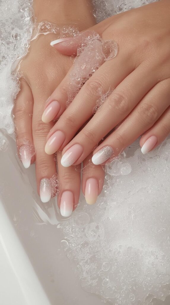 8. Ombre Bubble Bath Manicure