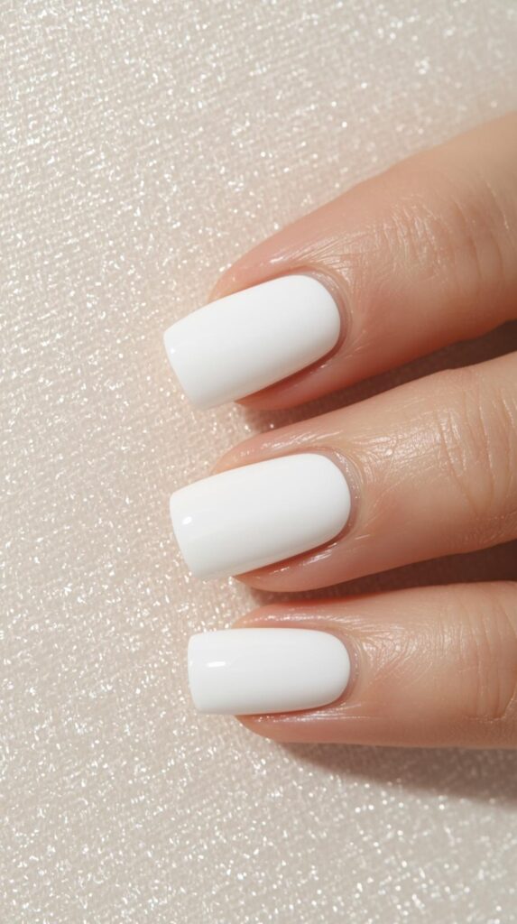 8. Ombre White Square Nails
