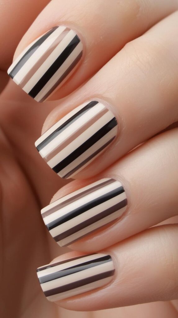 8. Striped Nail Art