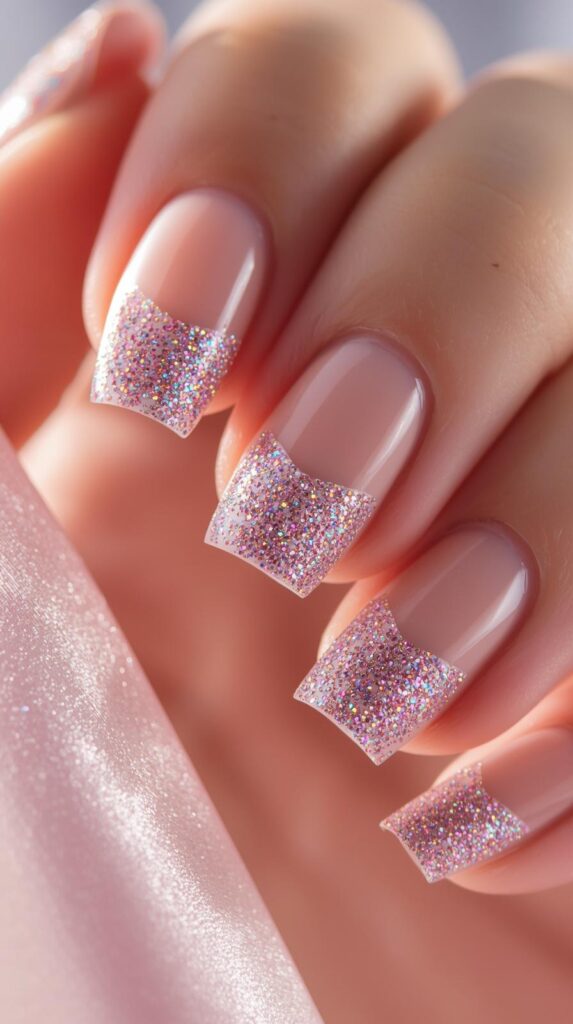 9. Glitter Accent Nails