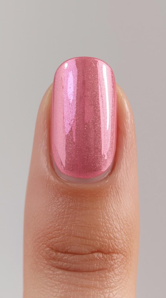 1. Classic Baby Pink Chrome Shine