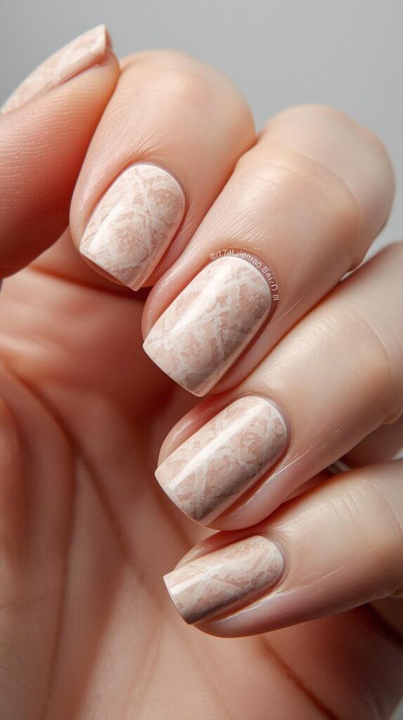1. Classic Neutral Argyle Nails